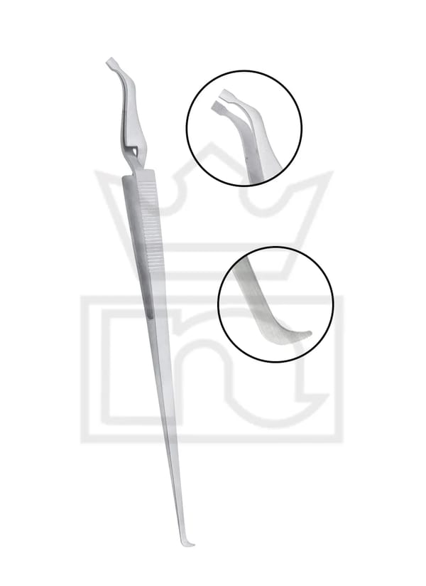 Bracket holding and aligning ( serrated) tweezer extra long 16 cm 115-0315