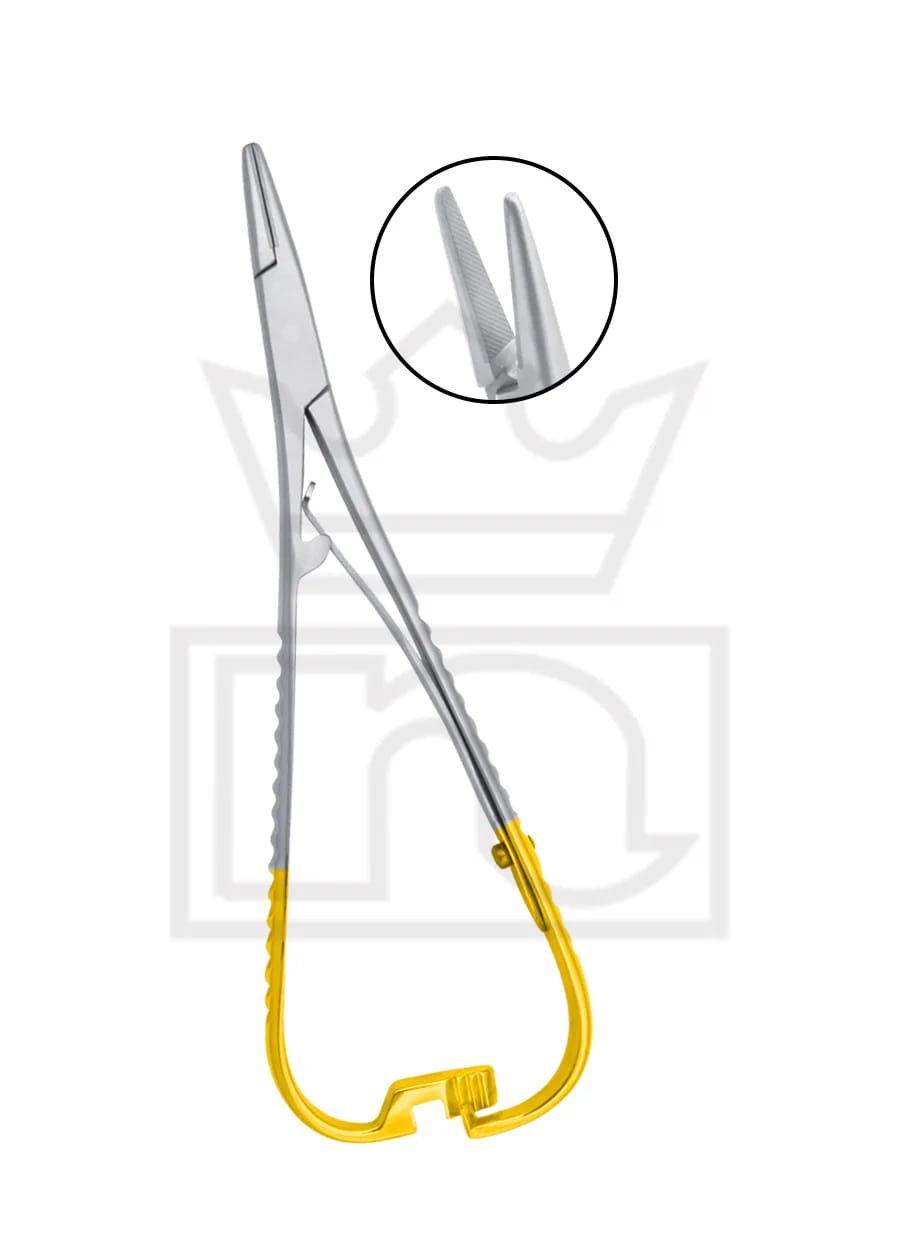 Mathieu Nedle holder 14cm Offset ratchets, with T/C tips 115-0553 – Nadir & Co, Klebepinzetten