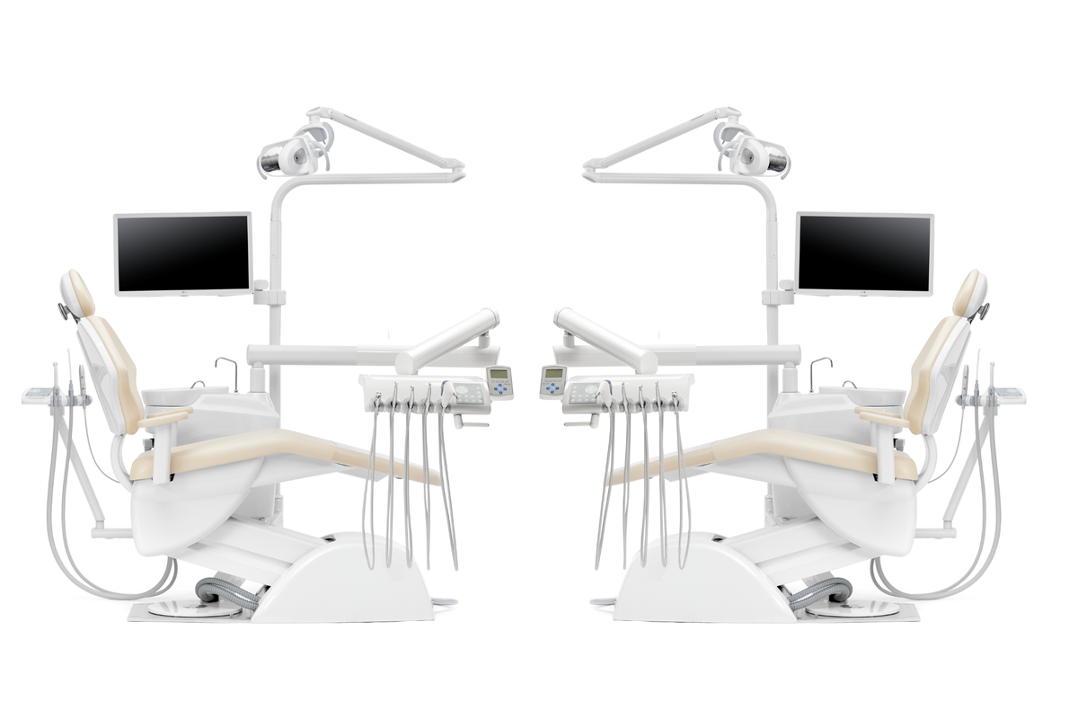 Triton DUO/Beidhändig E (Version Hängeschläuche – unter dem Tablet) – Neodent, Behandlungstühle