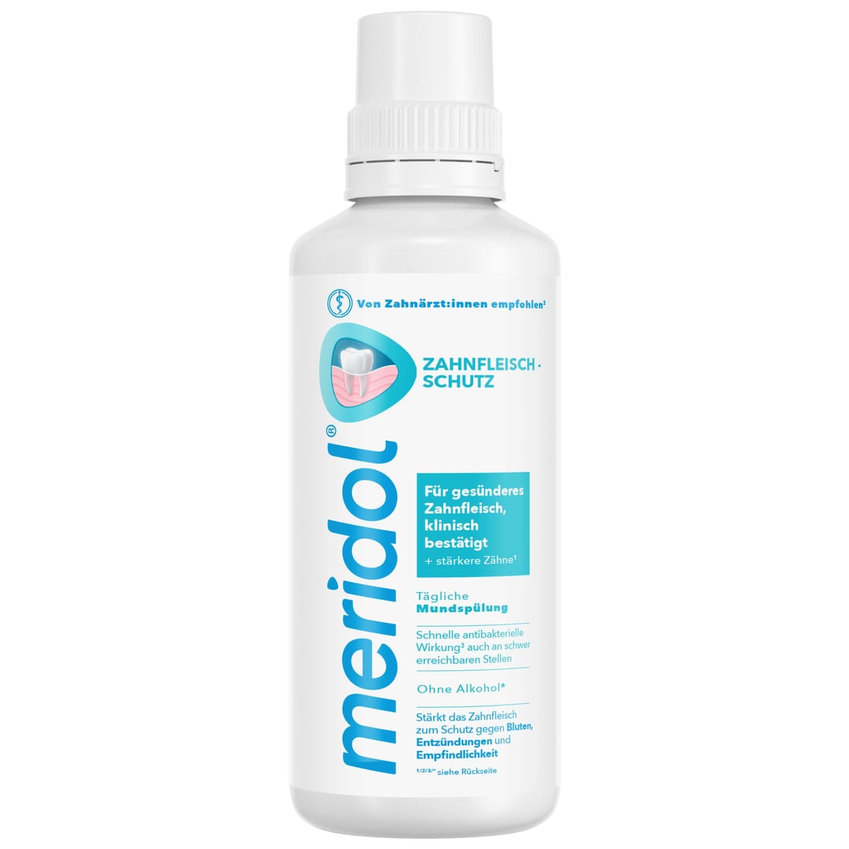 meridol® Zahnfleischschutz Mundspülung – CP GABA GmbH, Mundspüllösungen