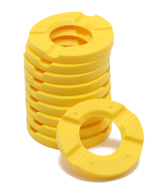 Quicksplit⁵ mounting plates 4-spoke yellow 50 pieces 1250 0777 – Rossner & Sohn, Pins und Modellsysteme