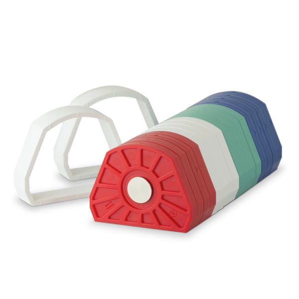 Duett plates course kit, 4 x 4 pcs. incl. 2 cuffs 1410 0682 – Baumann Dental, Pins und Modellsysteme