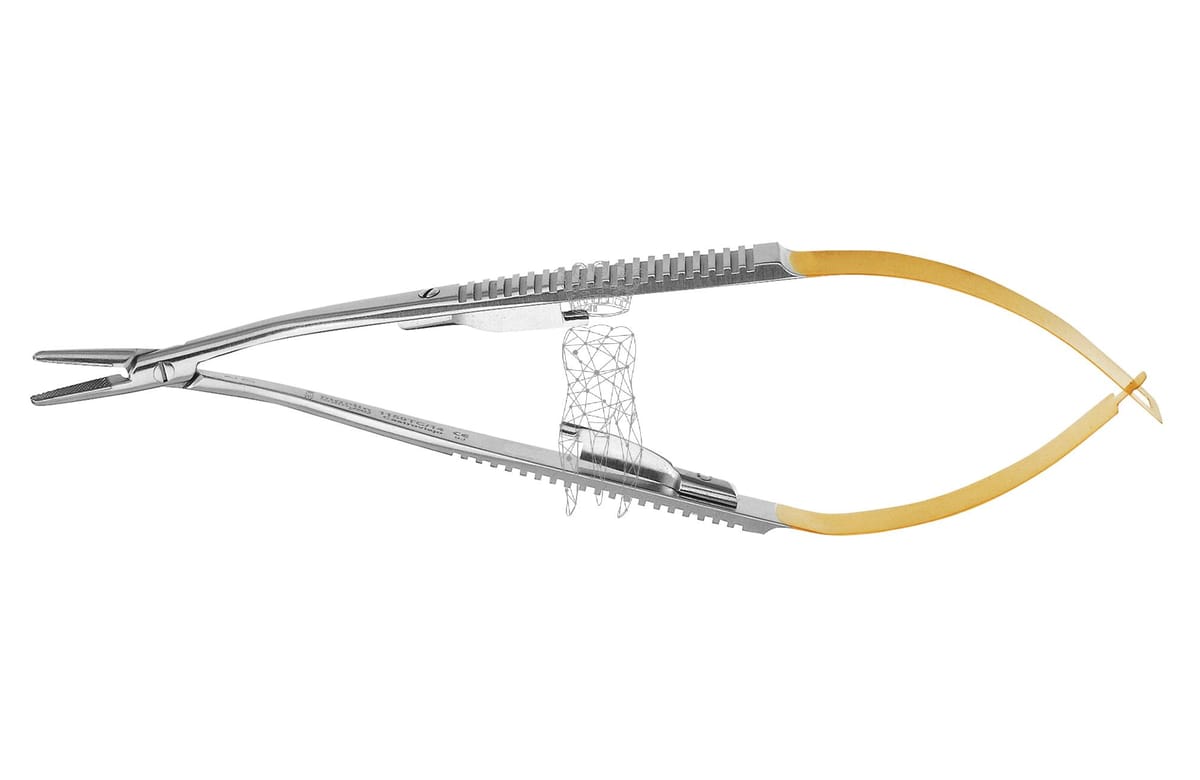 Nadelhalter Castroviejo gebogen 18cm TC – Carl Martin, Zubehör für Nahtmaterial
