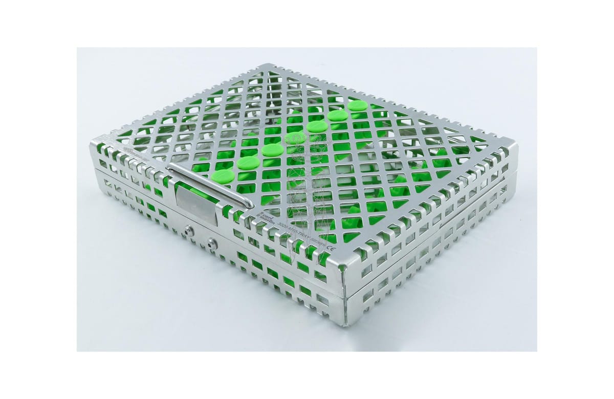 Steri-Wash-Tray 190x140x34mm 10 Instrumente - Silikon grün – Carl Martin, Trays, Sterilcontainer und Zubehör
