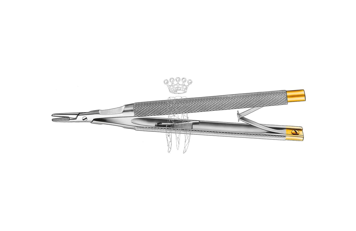 Nadelhalter Castroviejo 13cm TC Rundgriff - Innensperre – Carl Martin, Zubehör für Nahtmaterial