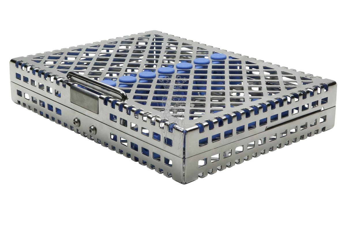 Steri-Wash-Tray 190x140x34mm 10 Instrumente - Silikon blau – Carl Martin, Trays, Sterilcontainer und Zubehör