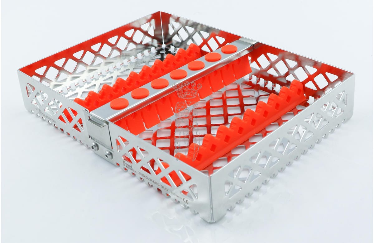 Steri-Wash-Tray 190x140x34mm 10 Instr. - Silikone orange – Carl Martin, Trays, Sterilcontainer und Zubehör