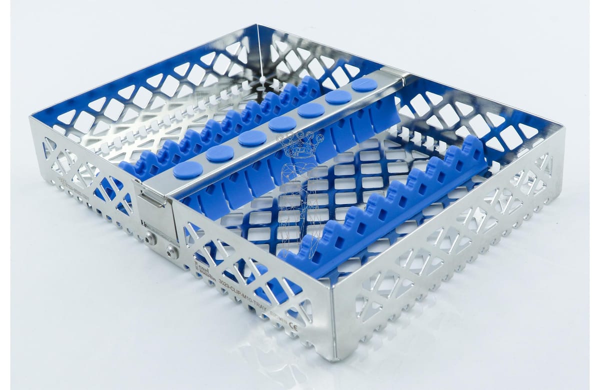 Steri-Wash-Tray 190x140x34mm 10 Instr. - Silikone hellblau – Carl Martin, Trays, Sterilcontainer und Zubehör