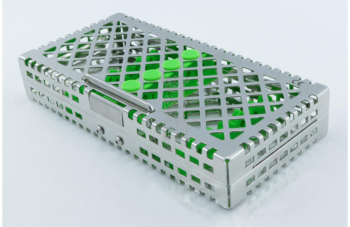 Steri-Wash-Tray 190x92x34mm 6 Instrumente - Silikon grün – Carl Martin, Trays, Sterilcontainer und Zubehör