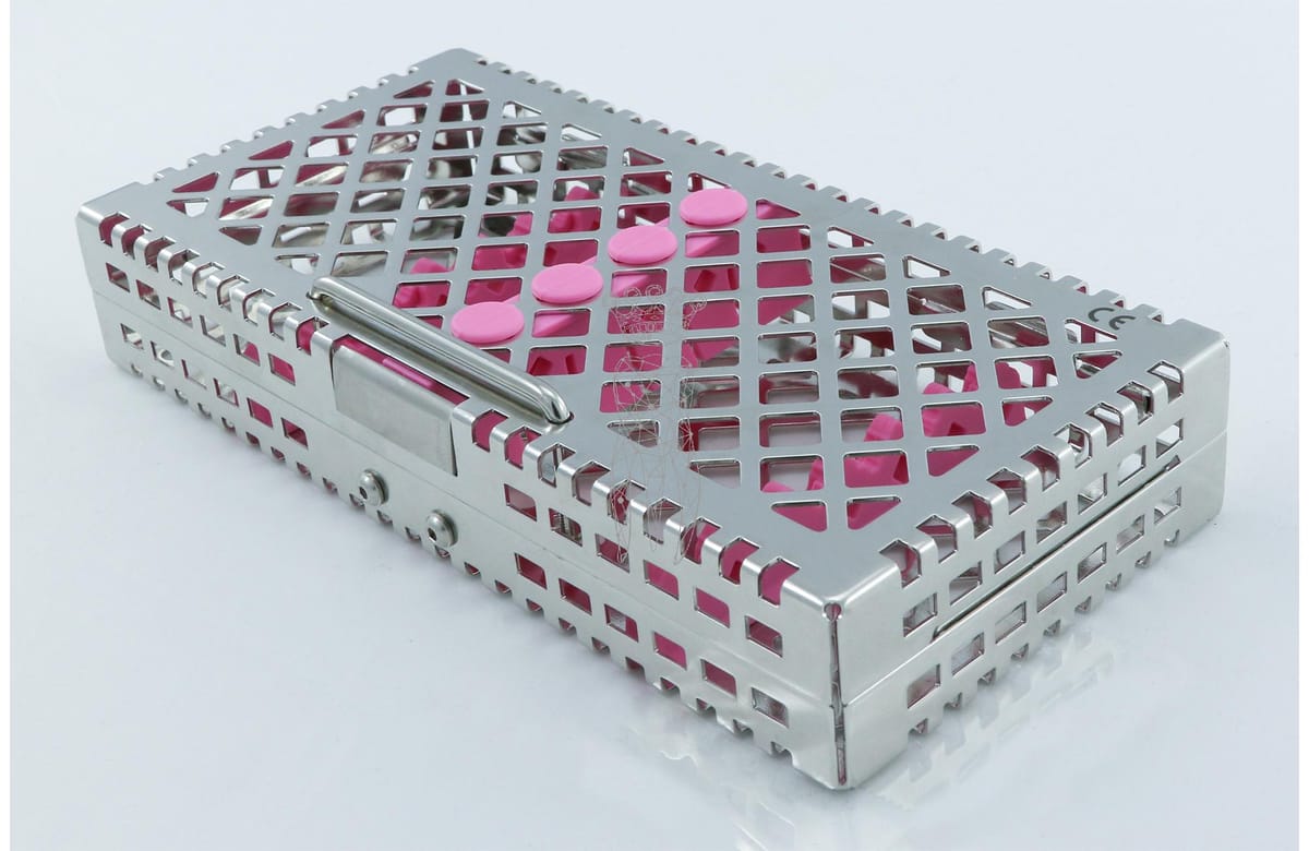 Steri-Wash-Tray 190x92x34mm 6 Instrumente - Silikon pink – Carl Martin, Trays, Sterilcontainer und Zubehör