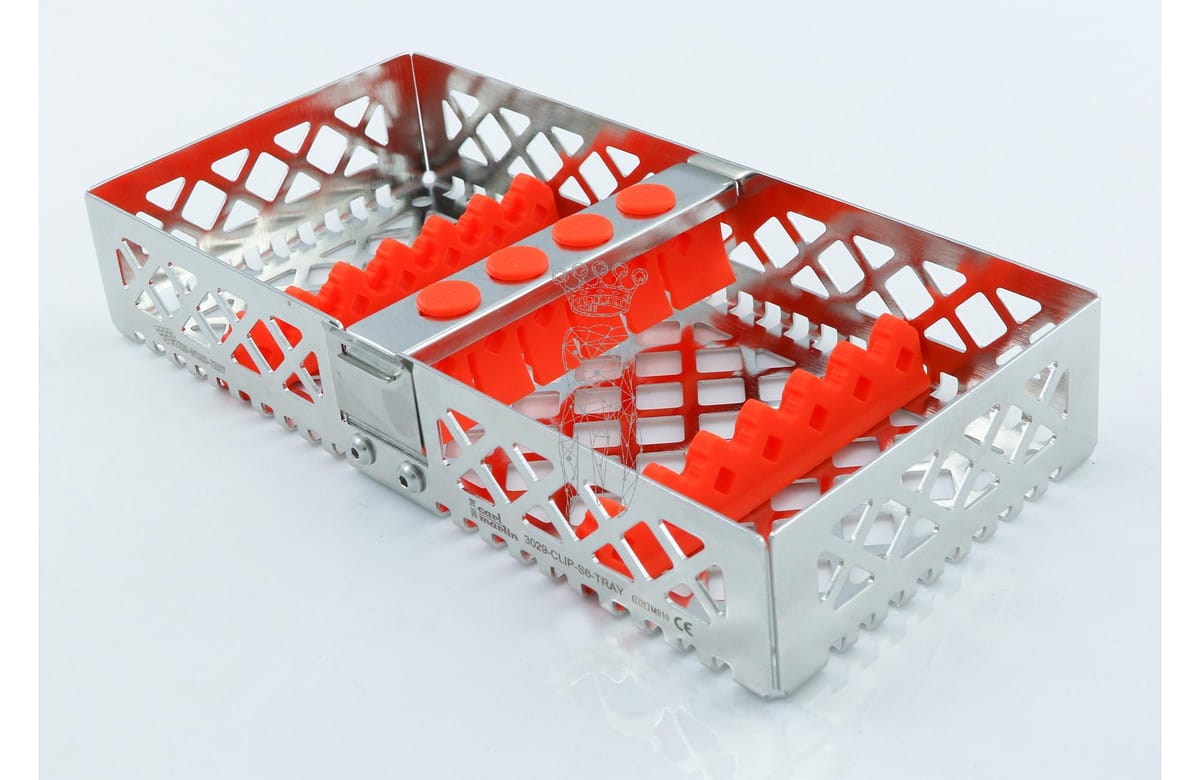 Steri-Wash-Tray 190x90x34mm 6 Instr. - Silikone orange – Carl Martin, Trays, Sterilcontainer und Zubehör