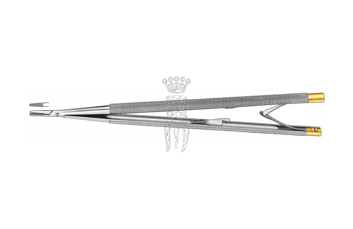 Nadelhalter Castroviejo 18cm TC Rundgriff - Innensperre – Carl Martin, Zubehör für Nahtmaterial
