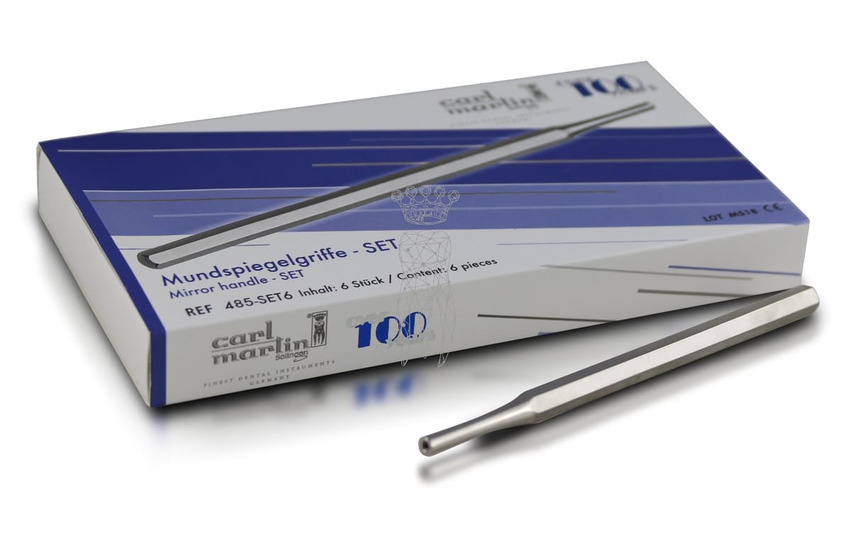 6er SET Mundspiegelgriffe 6-kant hohl rostfrei - Gewinde M2.5mm – Carl Martin, Mundspiegel und Zubehör