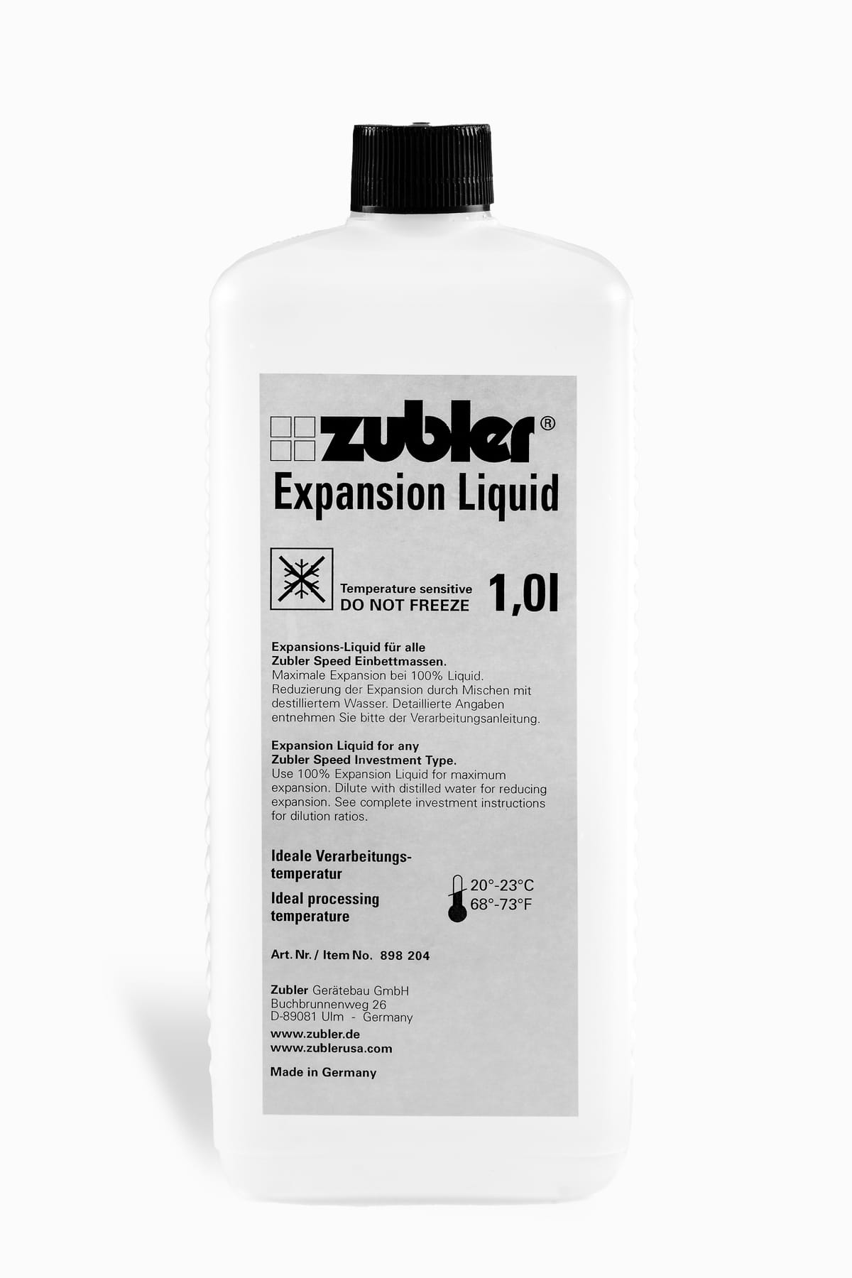 ZUBLER Liquid 1,0 Liter für alle ZUBLER Einbettmassen 898/204 – Zubler Gerätebau, Einbettmassen