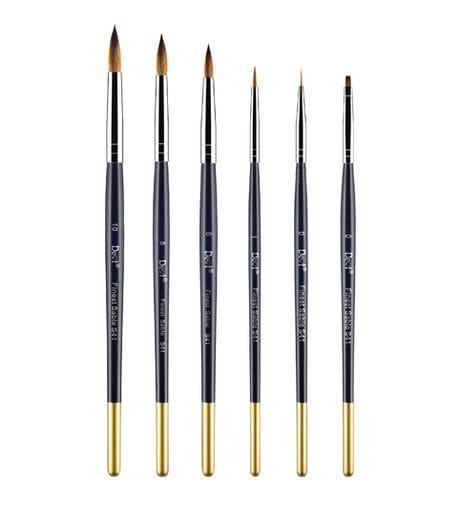 ER2HD – Dental Brush with Kolinsky Wooden Handle (Black/Gold End)