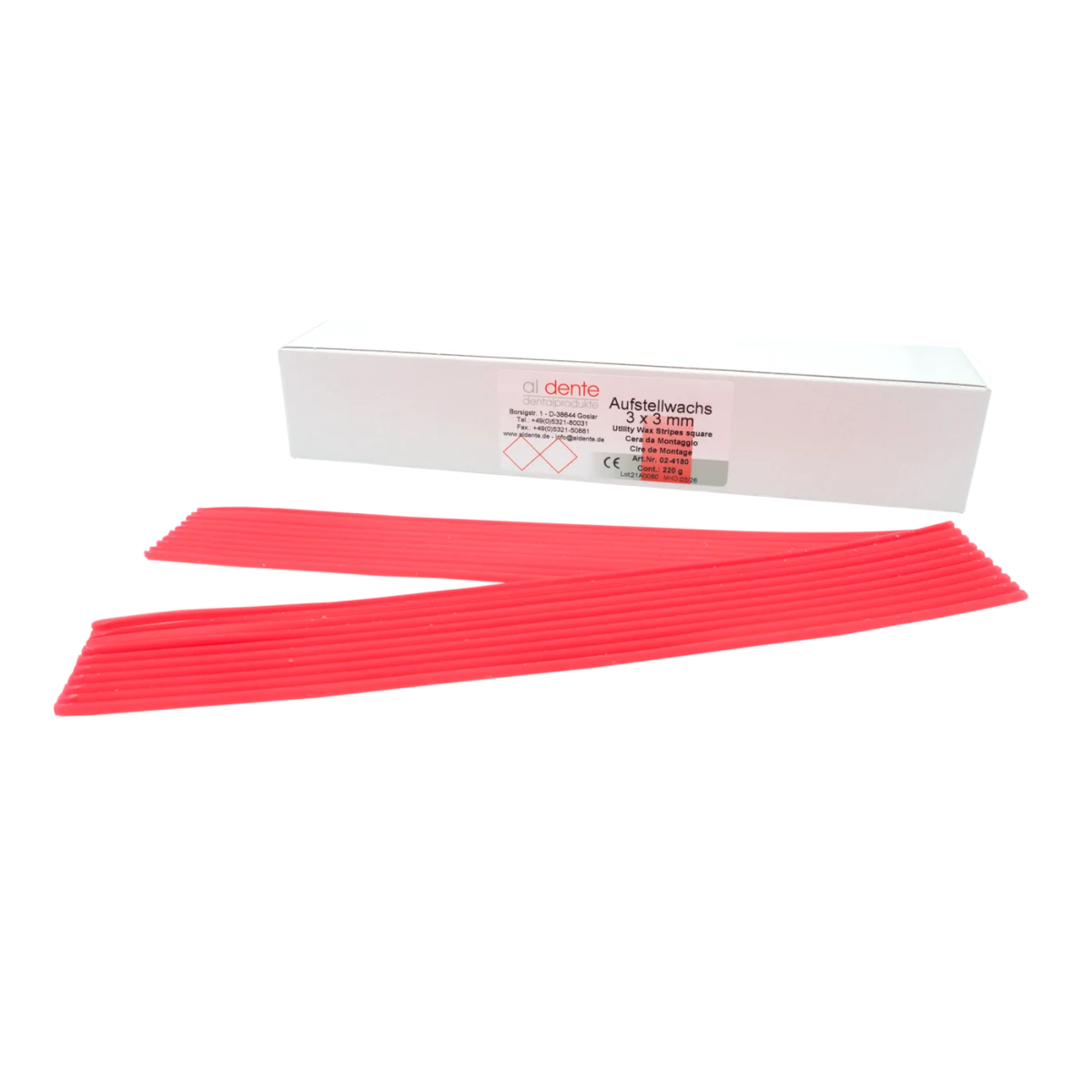 Socklierwachs rot – al dente Dentalprodukte, Wachse
