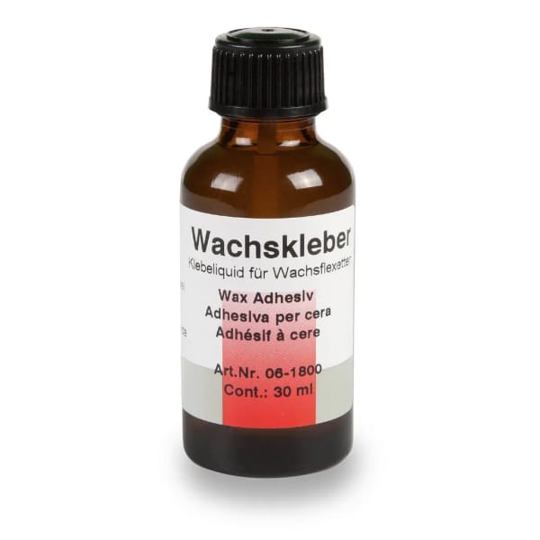 Wax adhesive glass bottle with brush, 30 ml