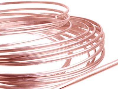 18ct Red Gold D Shape Wire 4.0mm X 2.0mm 2618, 100% Recycled Gold