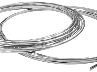 18ct White Gold D Shape Wire 3.00mm X 2.00mm Fully Annealed, 100% Recycled Gold