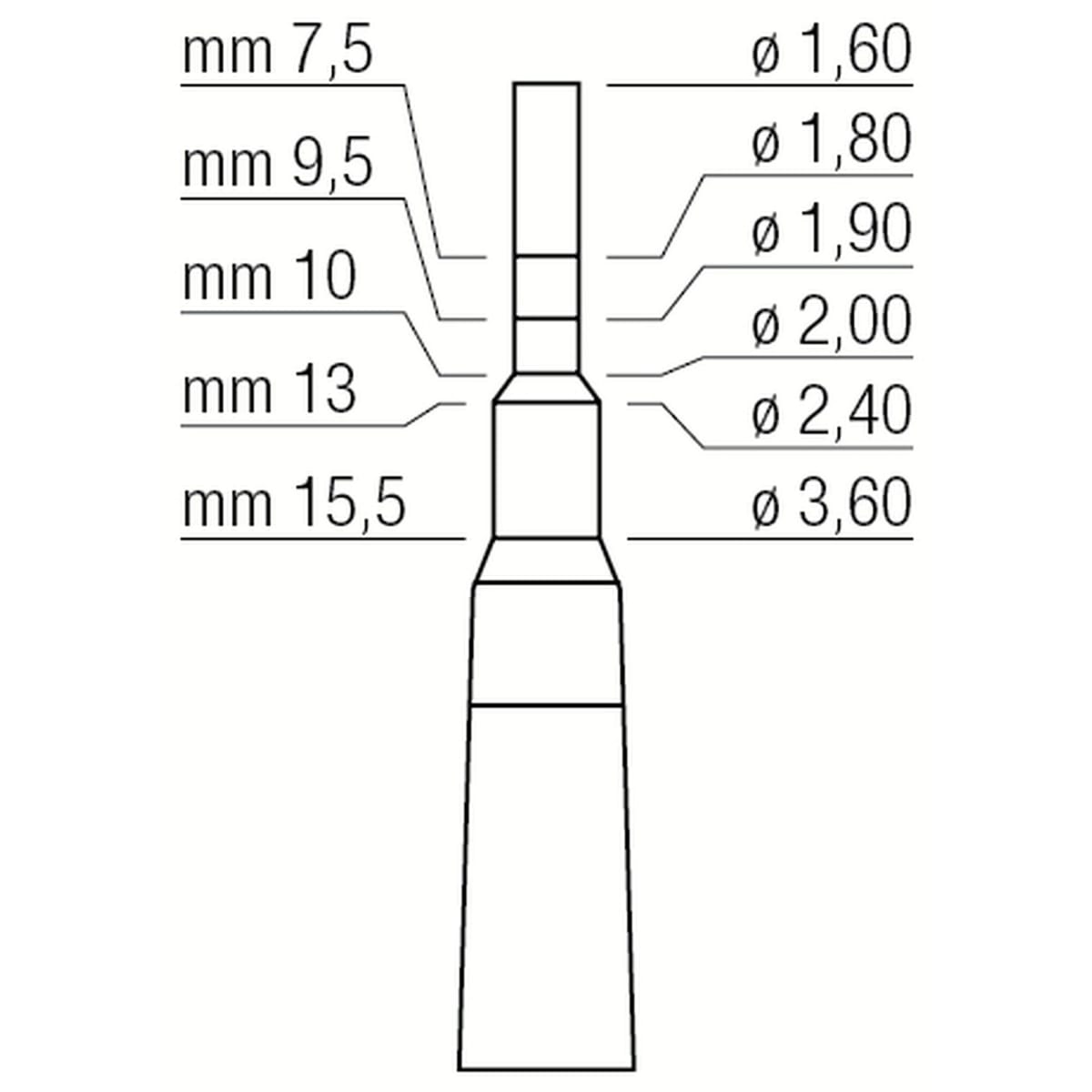 OSTEOTOME mm1.6/mm3.6 414110 – Coricama srl, Systemunabhängige Instrumente und Zubehör