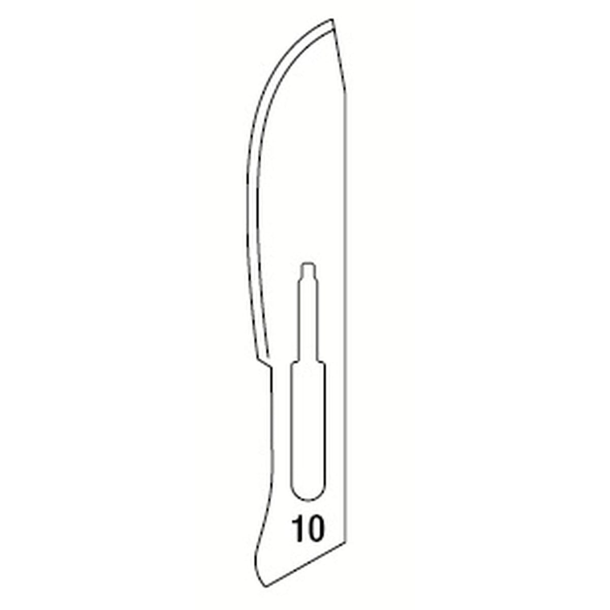 SCALPEL BLADES N.10 - 100 pcs 518100 – Coricama srl, Skalpelle und Zubehör