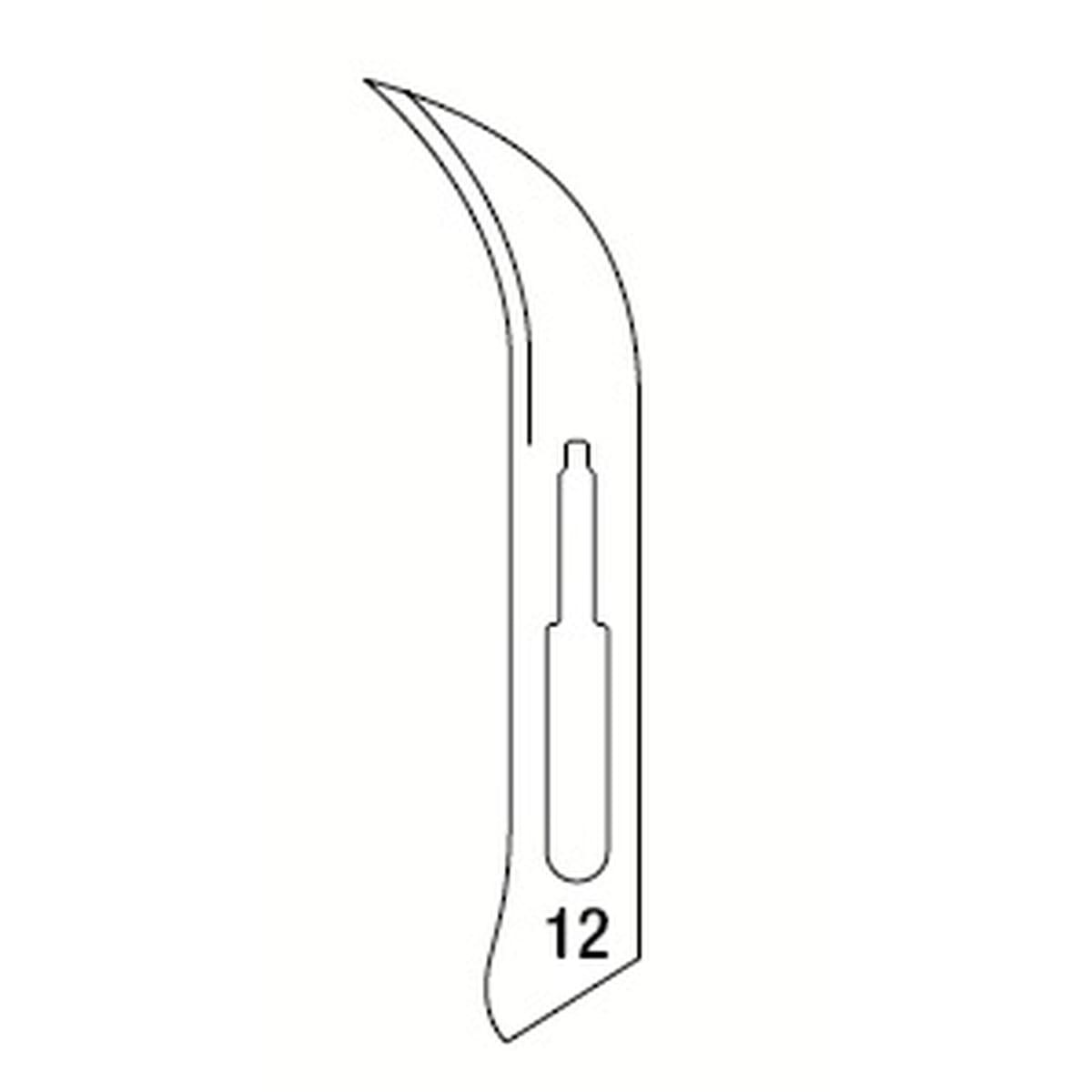 SCALPEL BLADES N.12 - 100 pcs 518120 – Coricama srl, Skalpelle und Zubehör