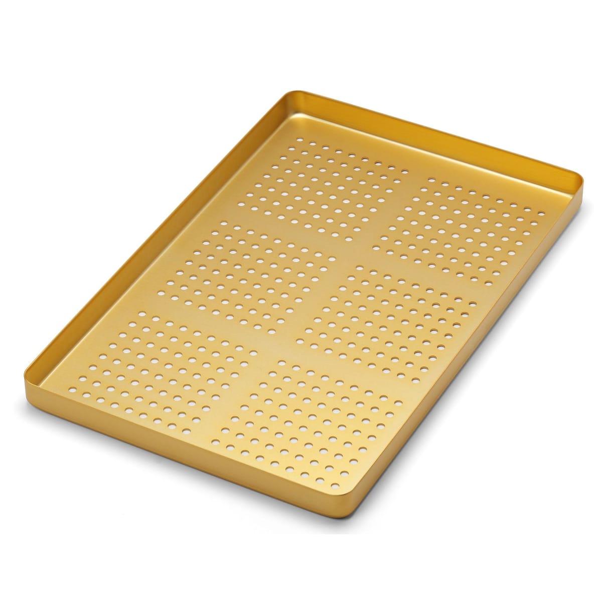 TRAY SMALL PERFORATED ALUMINIUM GOLDEN 921453 – Coricama srl, Trays, Sterilcontainer und Zubehör