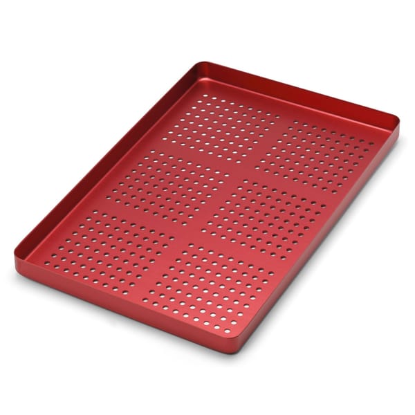 TRAY SMALL PERFORATED ALUMINIUM RED 921473