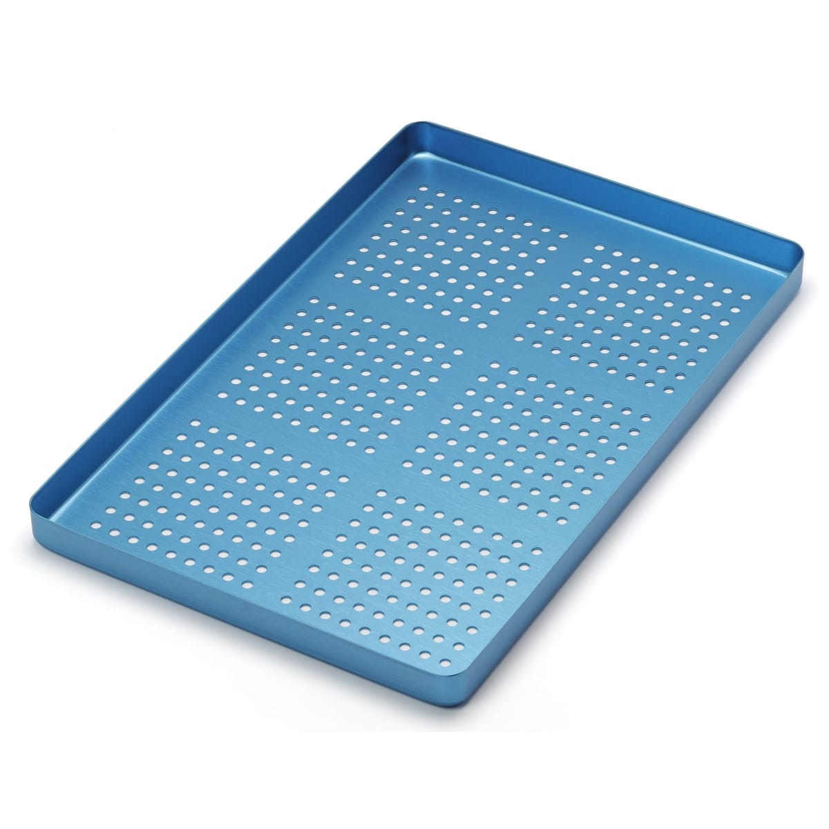 TRAY LARGE PERFORATED ALUMINIUM BLUE 921883 – Coricama srl, Trays, Sterilcontainer und Zubehör