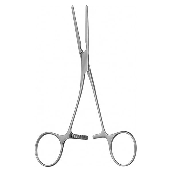 COOLEY, Klemme, atraumatisch, Neonatal- Pädiatrieklemme, 14 cm Branchen gewinkelt 13.423.14