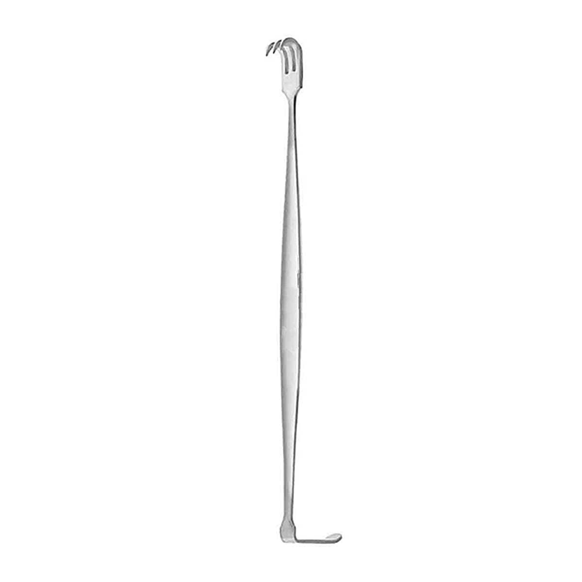SENN, Wundhaken, doppelt, 16 cm 3 Zähne, scharf 18.160.17 – Dewimed Medizintechnik GmbH, Chirurgische Instrumente