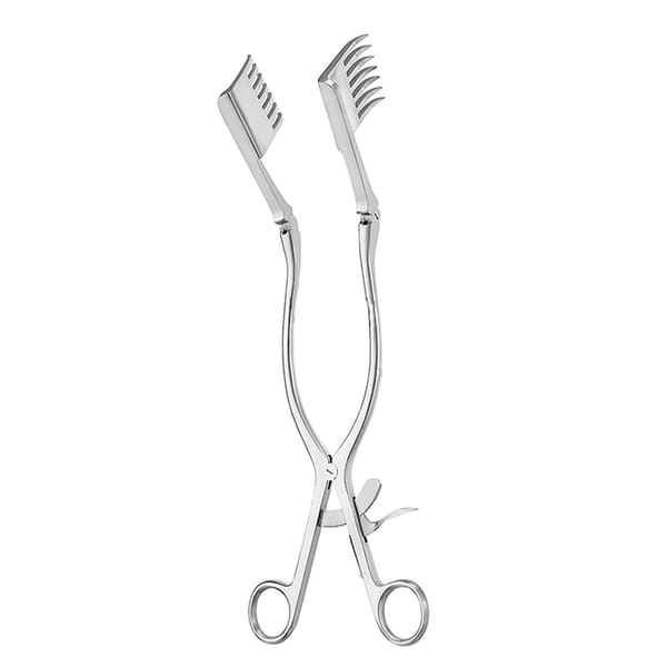 BECKMANN EATON, Wundsperrer, mit Gelenk, 32 cm 45x45 mm 7x7 Zähne scharf 18.692.32