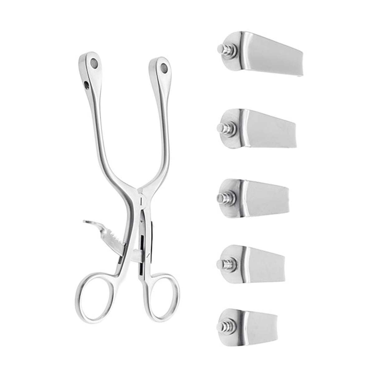 CLOWARD, Sperrer, 17 cm bestehend aus Retraktor sowie fünf Valven ( 18.711.40 / .45 / .50 / .55 / .60) stumpf 18.711.00 – Dewimed Medizintechnik GmbH, Chirurgische Instrumente