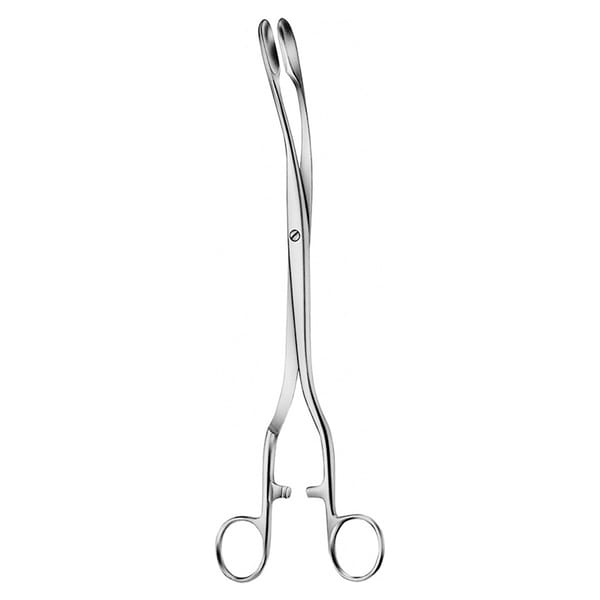 WINTER, Plazenta- und Abortuszange mit Sperre, 28 cm schmale Fläche 72.247.02