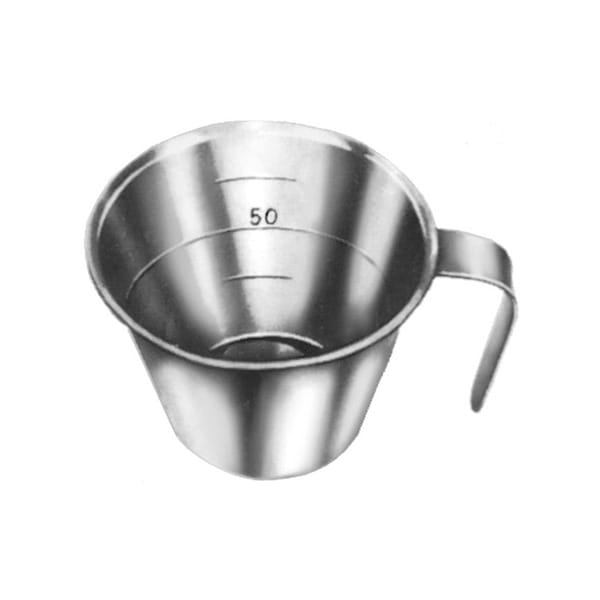 Meßbecher, Oberfläche sandgestrahlt, 0,1 l 18 / 8 Stahl 88.140.03