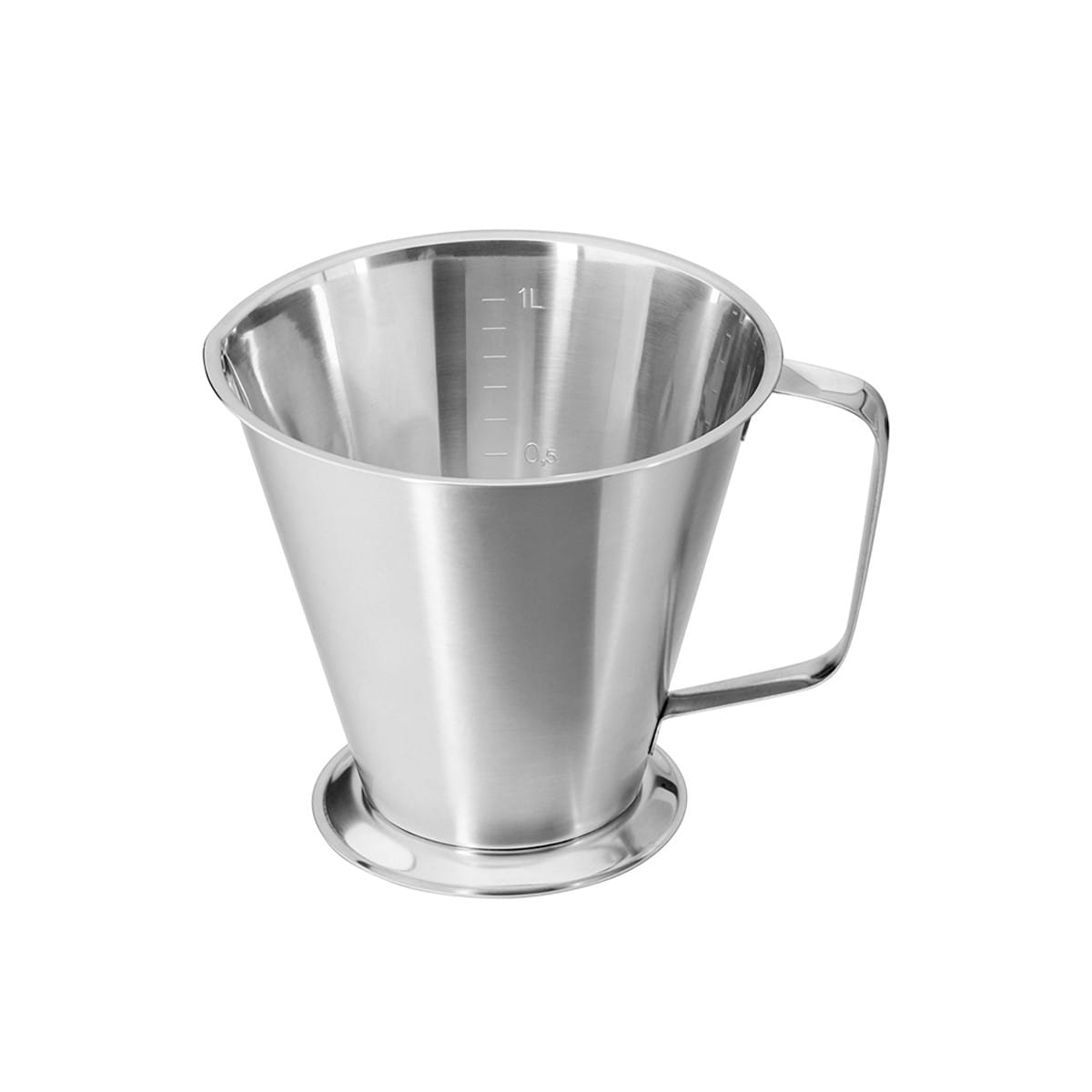 Meßbecher, Oberfläche sandgestrahlt, 1,0 l 18 / 8 Stahl 88.140.10 – Dewimed Medizintechnik GmbH, Anmischbecher