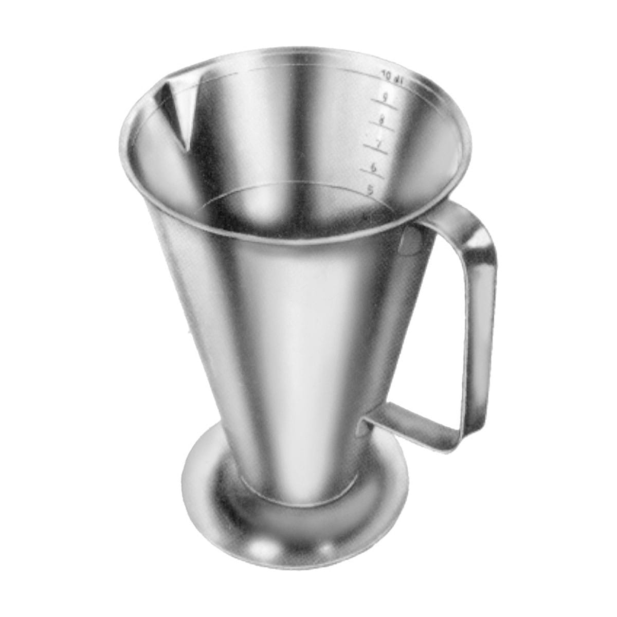 Meßbecher, Oberfläche sandgestrahlt, 2,0 l 18 / 8 Stahl 88.140.20 – Dewimed Medizintechnik GmbH, Laborbedarf und Verpackung