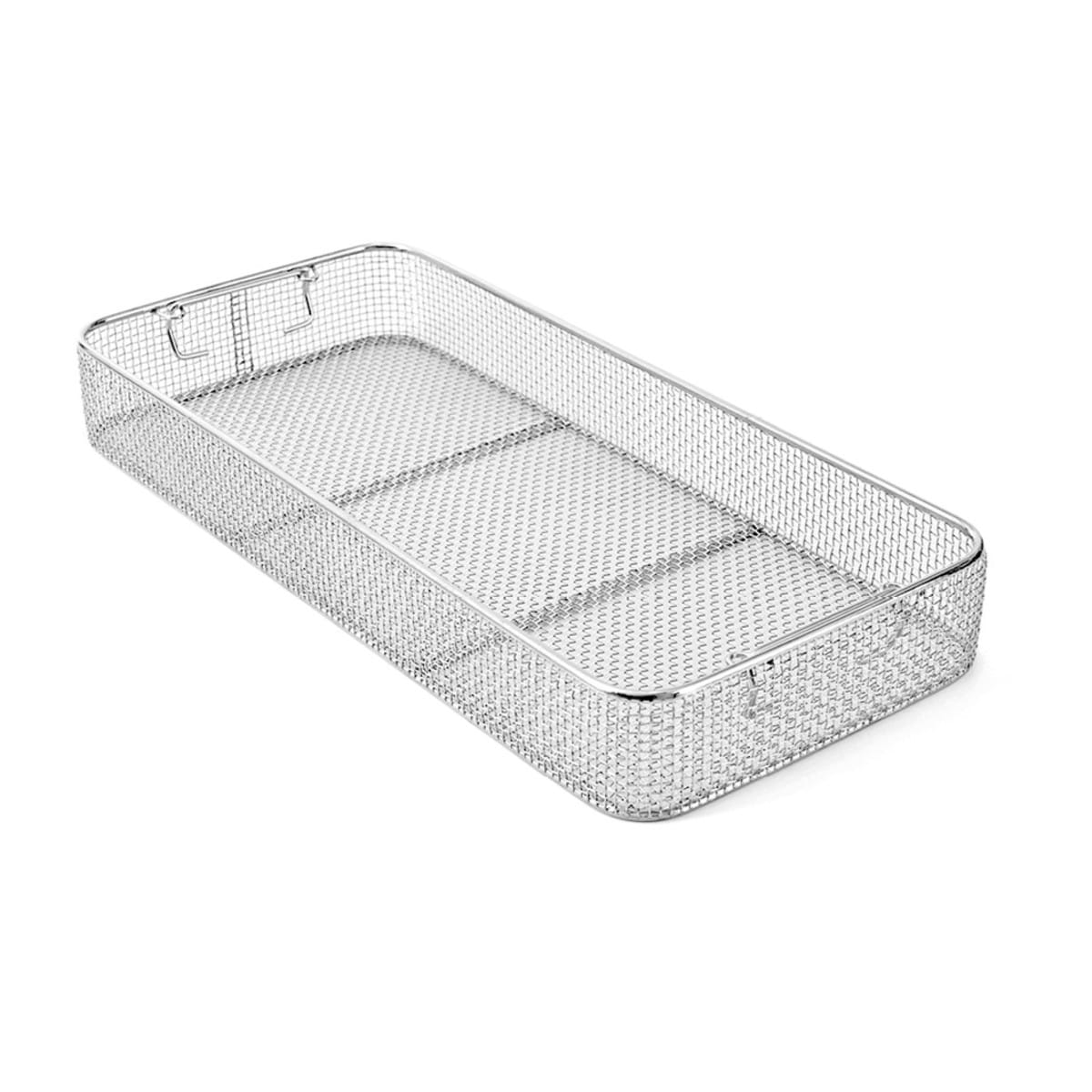 wire basket, 540 x 245 x 100 mm mesh: 4×4 mm, wire: ø 1 mm without lid 88.246.30 – Dewimed Medizintechnik GmbH, Trays, Sterilcontainer und Zubehör