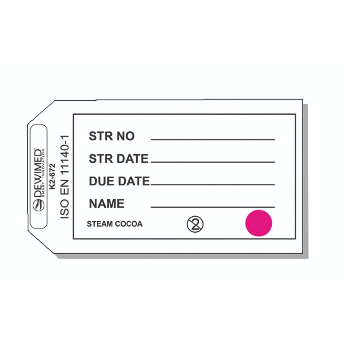 paper label, 100 pcs, 69 x 37 mm with indicator 88.267.20 – Dewimed Medizintechnik GmbH, Sterilisationszubehör