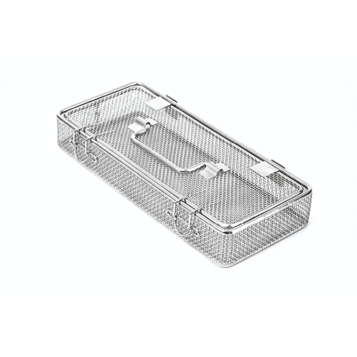 wire basket, 268 x 127 x 47 mm mesh: 2×2 mm, wire: ø 0,5 mm with lid 88.299.30 – Dewimed Medizintechnik GmbH, Sterilisationszubehör