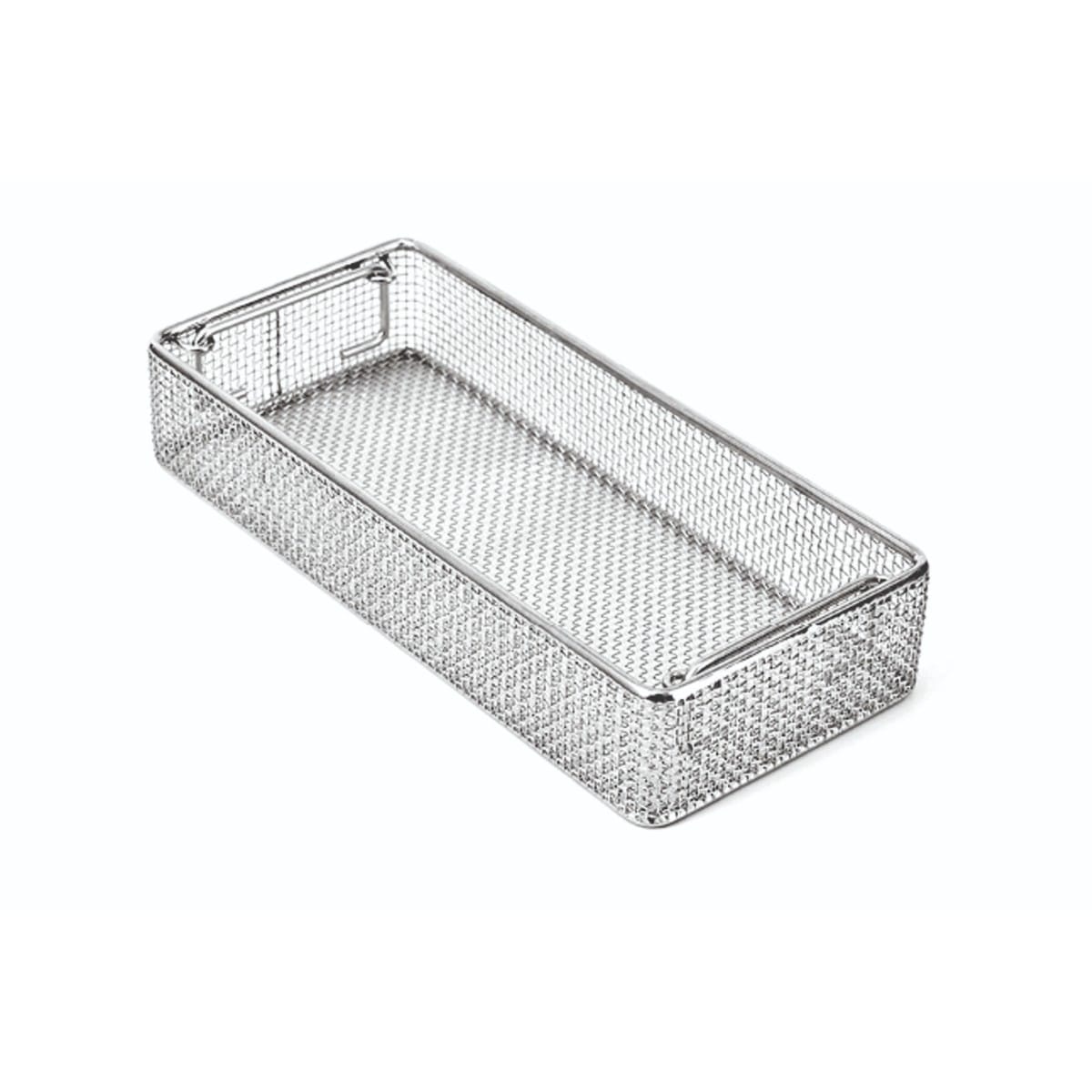 wire basket, 268 x 117 x 43 mm mesh: 2×2 mm, wire: ø 0,5 mm without lid 88.310.73 – Dewimed Medizintechnik GmbH, Trays, Sterilcontainer und Zubehör