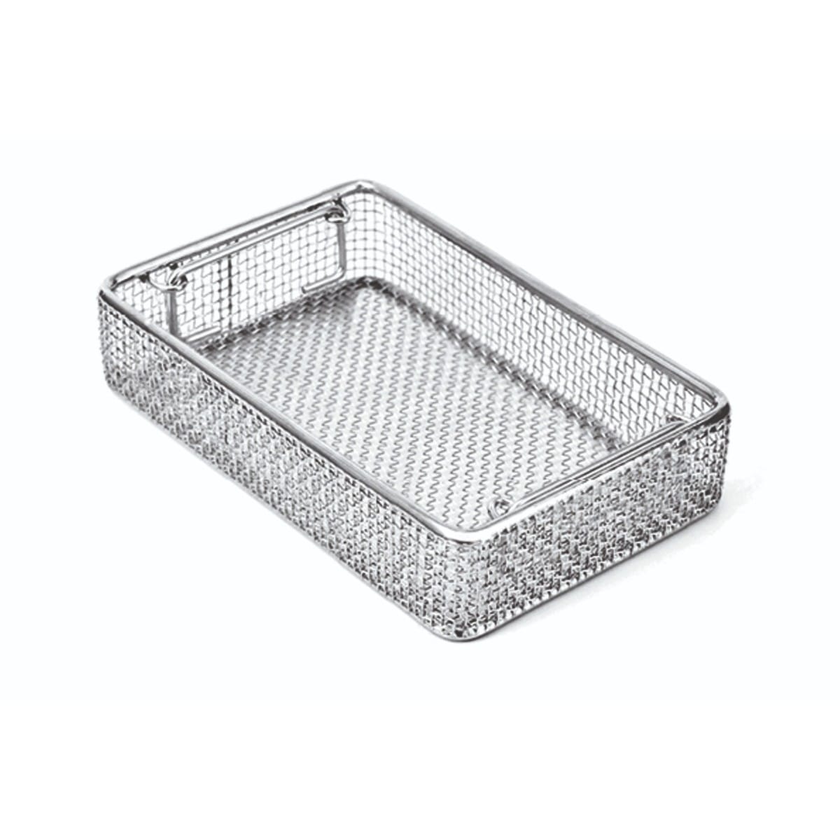 wire basket, 175 x 144 x 30 mm mesh: 3,3×3,3 mm, wire: ø 0.9 mm without lid 88.310.79 – Dewimed Medizintechnik GmbH, Trays, Sterilcontainer und Zubehör