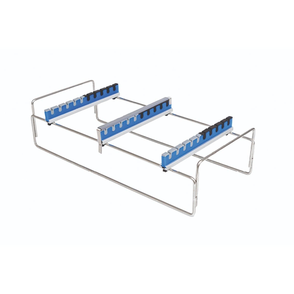 rack for endoscopy, 502 x 255 x 130 mm used with 1 / 1 200 mm height container holds 10 instruments 88.310.90 – Dewimed Medizintechnik GmbH, Trays, Sterilcontainer und Zubehör