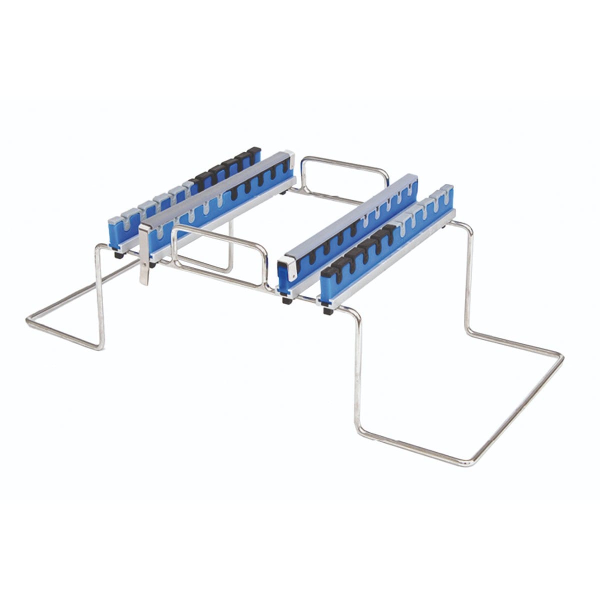 rack for asrtroscopy, 515 x 250 x 165 mm used with 1 / 1 200 mm height container holds 20 instruments 88.310.92 – Dewimed Medizintechnik GmbH, Trays, Sterilcontainer und Zubehör