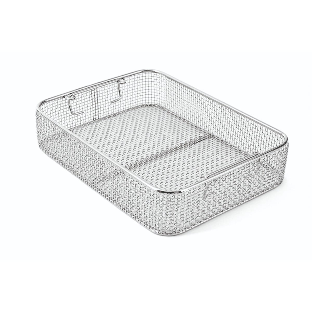 wire basket, 323 x 222 x 50 mm mesh: 4×4 mm, wire: ø 1 mm without lid 88.320.00 – Dewimed Medizintechnik GmbH, Trays, Sterilcontainer und Zubehör