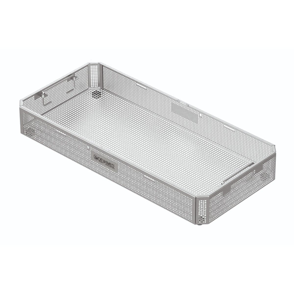 perforated stainless steel basket, 540 x 253 x 40 mm without lid 88.374.00 – Dewimed Medizintechnik GmbH, Trays, Sterilcontainer und Zubehör