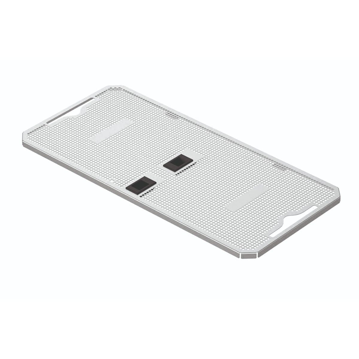 perforated stainless steel lid, 542 x 256 mm for 88.374.00 to 88.374.30 88.376.00 – Dewimed Medizintechnik GmbH, Trays, Sterilcontainer und Zubehör