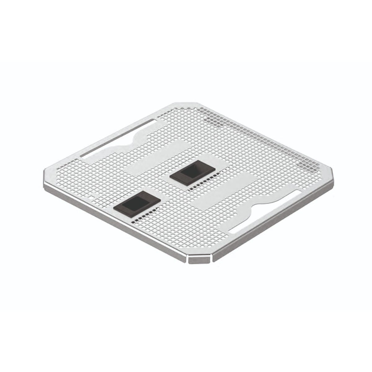 perforated stainless steel lid, 247 x 256 mm for 88.375.20 to 88.375.50 88.376.30 – Dewimed Medizintechnik GmbH, Trays, Sterilcontainer und Zubehör