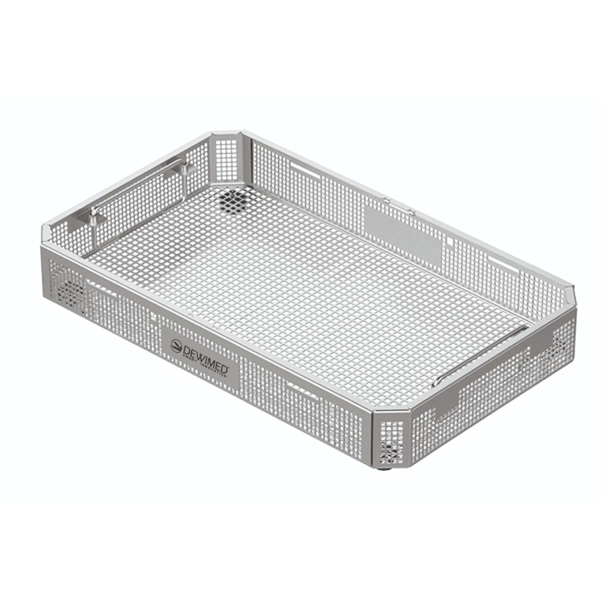 perforated stainless steel basket, 320 x 220 x 80 mm without lid 88.377.20 – Dewimed Medizintechnik GmbH, Trays, Sterilcontainer und Zubehör