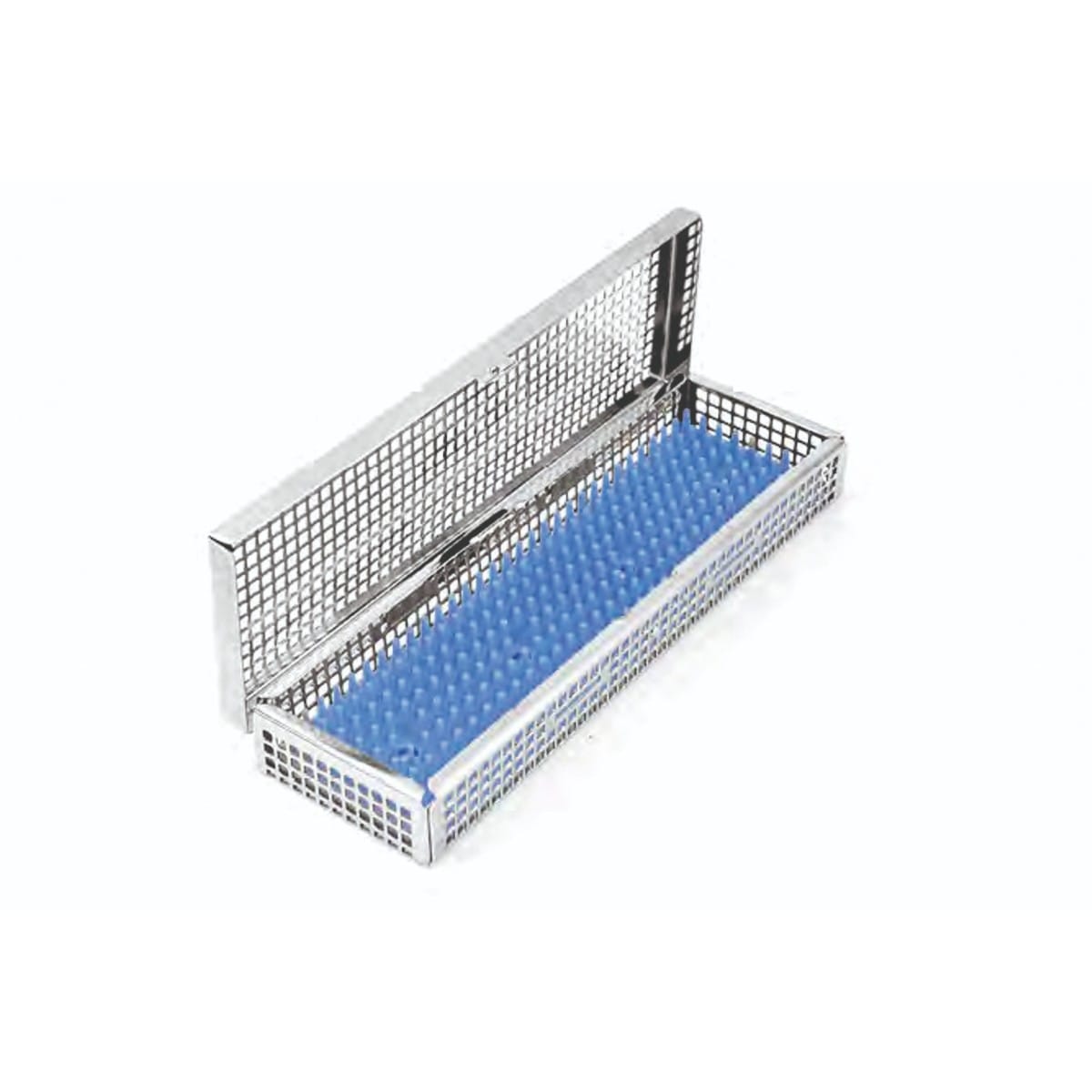 dental basket, 240 x 76 x 30 mm with lid and silicone mat 88.378.40K – Dewimed Medizintechnik GmbH, Trays, Sterilcontainer und Zubehör